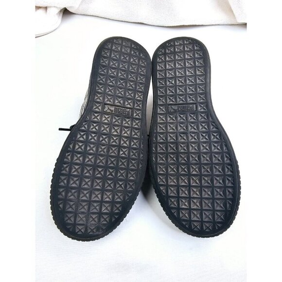 Puma Size 6 Womens Silver patent Leather Low Lace Platform Logo Fashion Sneakers - Picture 7 of 11